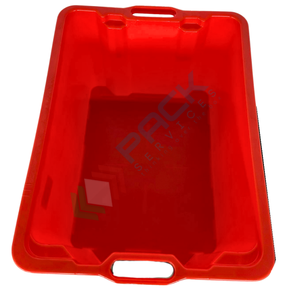 Cassetta in plastica (HDPE) sovrapponibile ed inseribile, capacità 65 Lt, Mis. 630 L x 440 P x 330 H mm, base chiusa e pareti chiuse, colore rosso, Tipologia: Cassa Inseribile Alimentare, Versione: Base e Pareti Chiuse, Mis. Base (cm): 44 x 63, Altezza (cm): 33, Capacità: 65 Lt, Contatto Diretto con Alimenti: SI, Colore: Rosso, 11 image vendita, produzione, prezzi e offerte