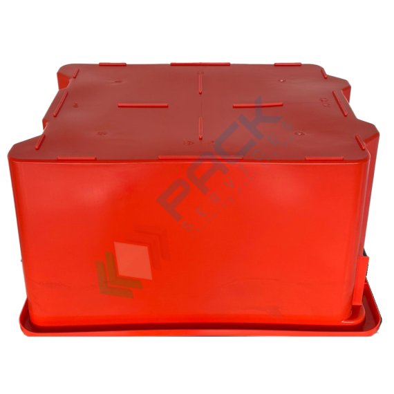 Cassetta in plastica (HDPE) sovrapponibile ed inseribile, capacità 50 Lt, Mis. 520 L x 420 P x 290 H mm, base chiusa e pareti chiuse, colore rosso, Tipologia: Cassa Inseribile Alimentare, Versione: Base e Pareti Chiuse, Mis. Base (cm): 42 x 52, Altezza (cm): 29, Capacità: 50 Lt, Contatto Diretto con Alimenti: SI, Colore: Rosso, 10 image vendita, produzione, prezzi e offerte