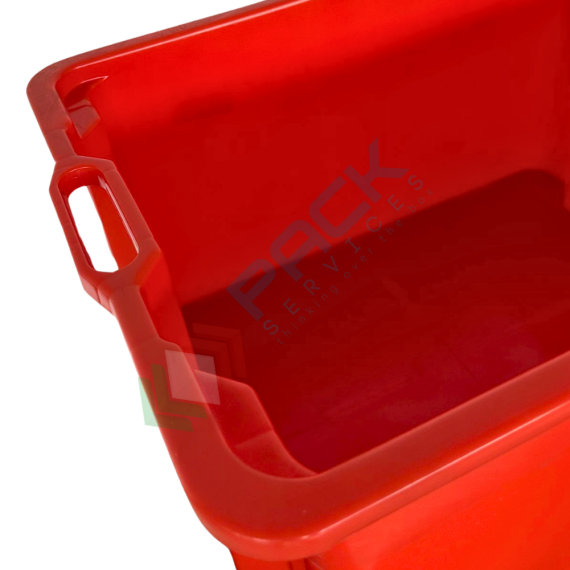 Cassetta in plastica (HDPE) sovrapponibile ed inseribile, capacità 50 Lt, Mis. 520 L x 420 P x 290 H mm, base chiusa e pareti chiuse, colore rosso, Tipologia: Cassa Inseribile Alimentare, Versione: Base e Pareti Chiuse, Mis. Base (cm): 42 x 52, Altezza (cm): 29, Capacità: 50 Lt, Contatto Diretto con Alimenti: SI, Colore: Rosso, 14 image vendita, produzione, prezzi e offerte