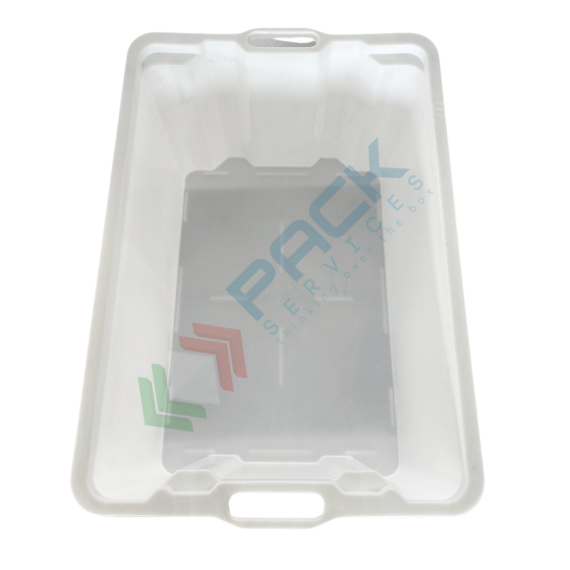 Cassetta in plastica (HDPE) sovrapponibile ed inseribile, capacità 50 Lt, Mis. 520 L x 420 P x 290 H mm, base chiusa e pareti chiuse, colore bianco, Tipologia: Cassa Inseribile Alimentare, Versione: Base e Pareti Chiuse, Mis. Base (cm): 42 x 52, Altezza (cm): 29, Capacità: 50 Lt, Contatto Diretto con Alimenti: SI, Colore: Bianco, 12 image vendita, produzione, prezzi e offerte