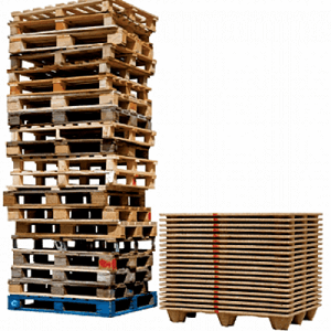 Pallet in legno con pianale pieno 